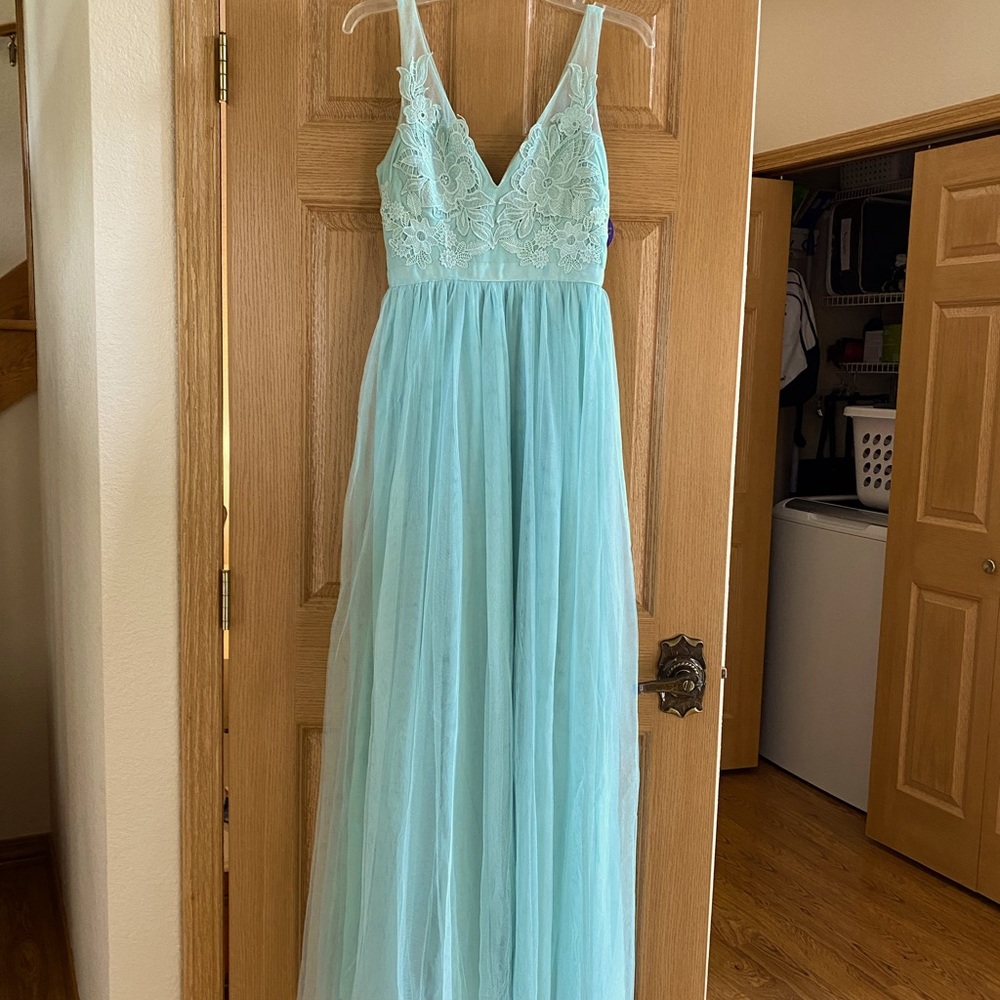 Windsor tulle and lace dress- sage/mint - NWT